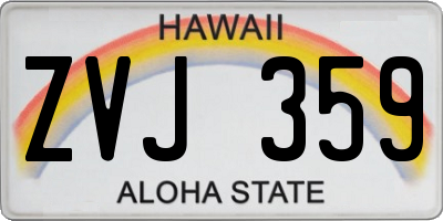HI license plate ZVJ359