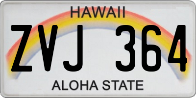 HI license plate ZVJ364