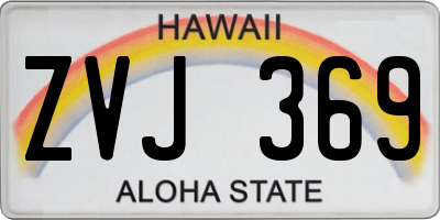 HI license plate ZVJ369