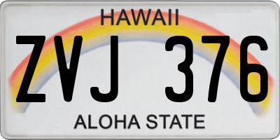 HI license plate ZVJ376
