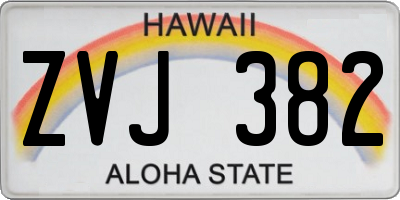 HI license plate ZVJ382