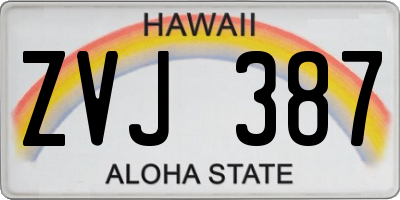 HI license plate ZVJ387