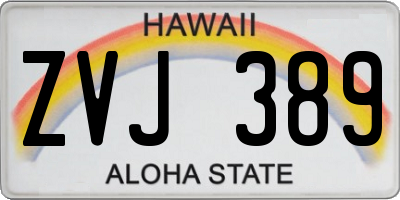 HI license plate ZVJ389