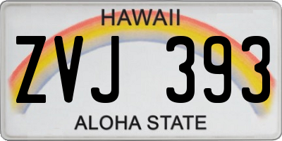 HI license plate ZVJ393