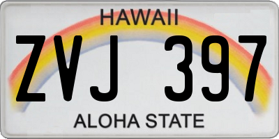 HI license plate ZVJ397