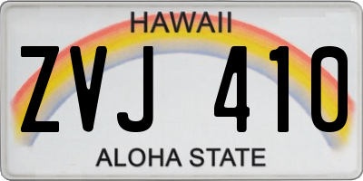 HI license plate ZVJ410