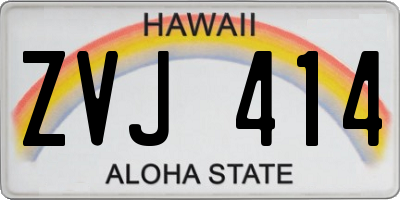 HI license plate ZVJ414