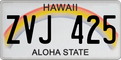 HI license plate ZVJ425