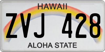 HI license plate ZVJ428
