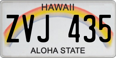 HI license plate ZVJ435