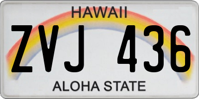 HI license plate ZVJ436
