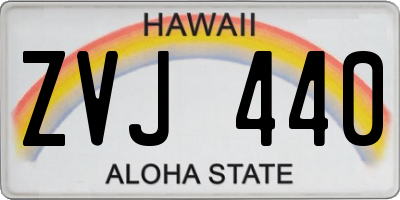 HI license plate ZVJ440