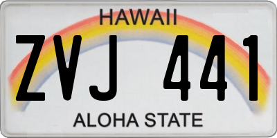 HI license plate ZVJ441
