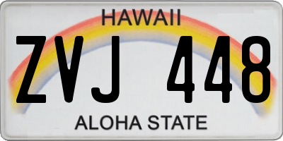HI license plate ZVJ448