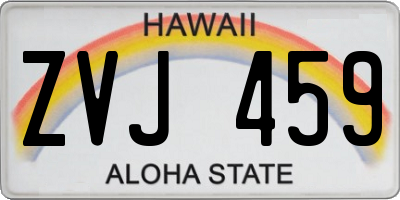 HI license plate ZVJ459