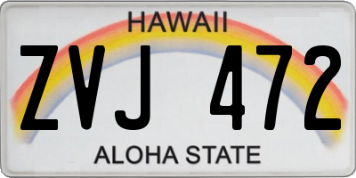 HI license plate ZVJ472