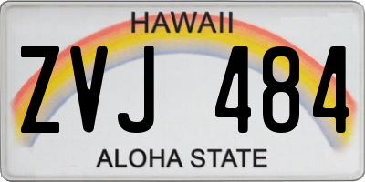 HI license plate ZVJ484