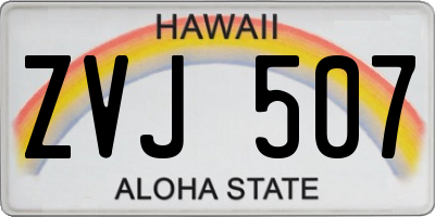 HI license plate ZVJ507