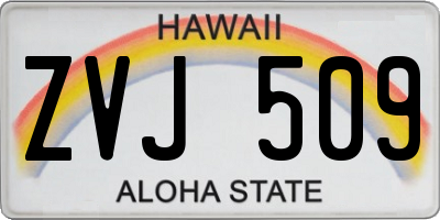HI license plate ZVJ509