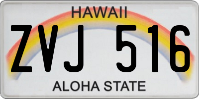 HI license plate ZVJ516