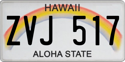 HI license plate ZVJ517