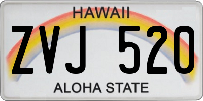 HI license plate ZVJ520