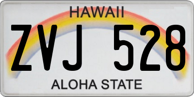 HI license plate ZVJ528