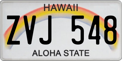 HI license plate ZVJ548