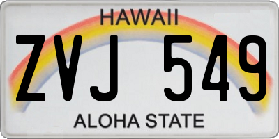 HI license plate ZVJ549