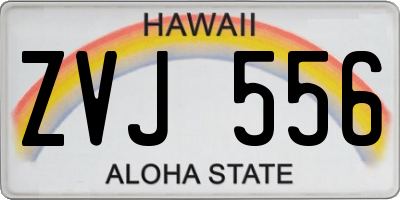 HI license plate ZVJ556