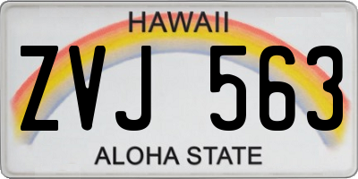 HI license plate ZVJ563