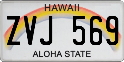 HI license plate ZVJ569