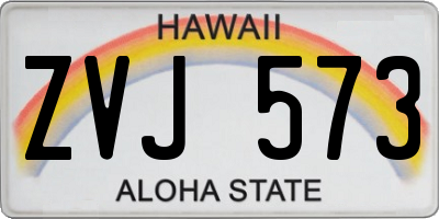 HI license plate ZVJ573