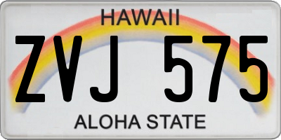 HI license plate ZVJ575