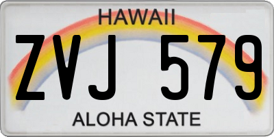 HI license plate ZVJ579