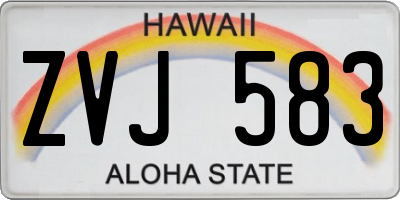 HI license plate ZVJ583
