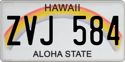 HI license plate ZVJ584