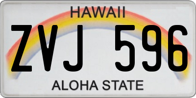HI license plate ZVJ596