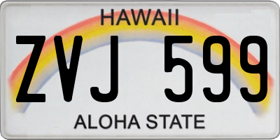 HI license plate ZVJ599