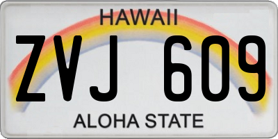 HI license plate ZVJ609