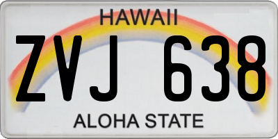 HI license plate ZVJ638