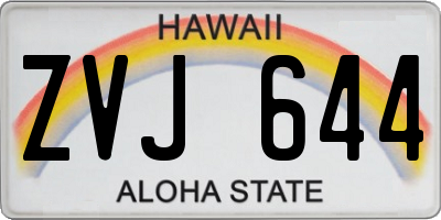 HI license plate ZVJ644