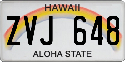 HI license plate ZVJ648