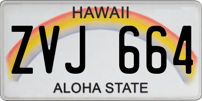 HI license plate ZVJ664