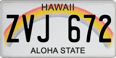 HI license plate ZVJ672