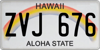 HI license plate ZVJ676