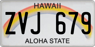 HI license plate ZVJ679