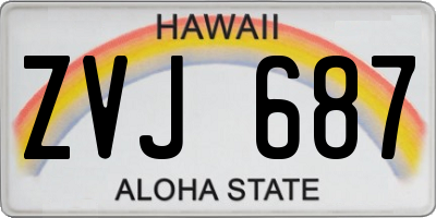 HI license plate ZVJ687
