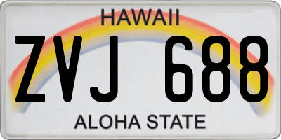 HI license plate ZVJ688