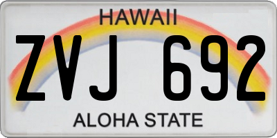 HI license plate ZVJ692